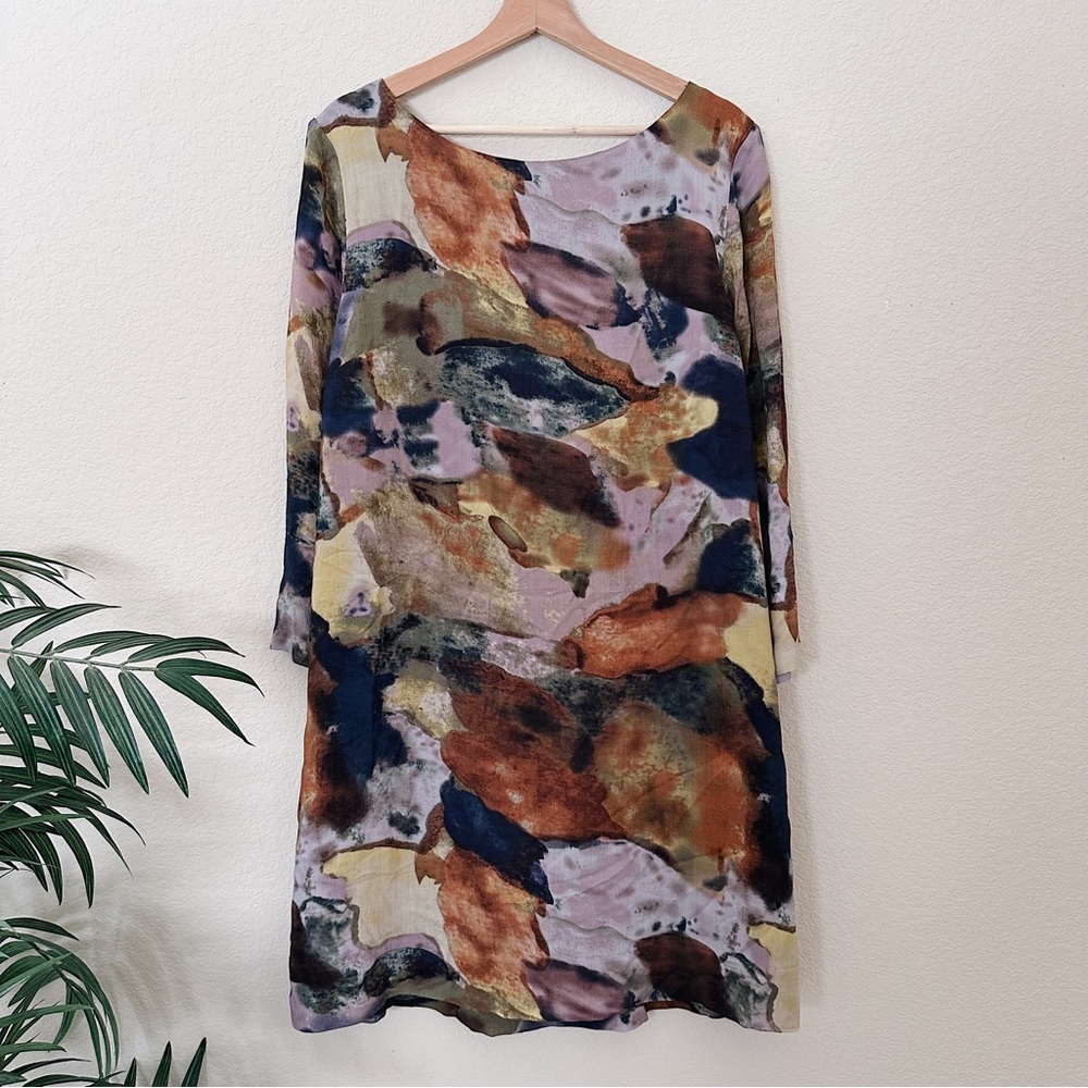 Maeve Eleonora Flight Shift Watercolor Dress Size Large